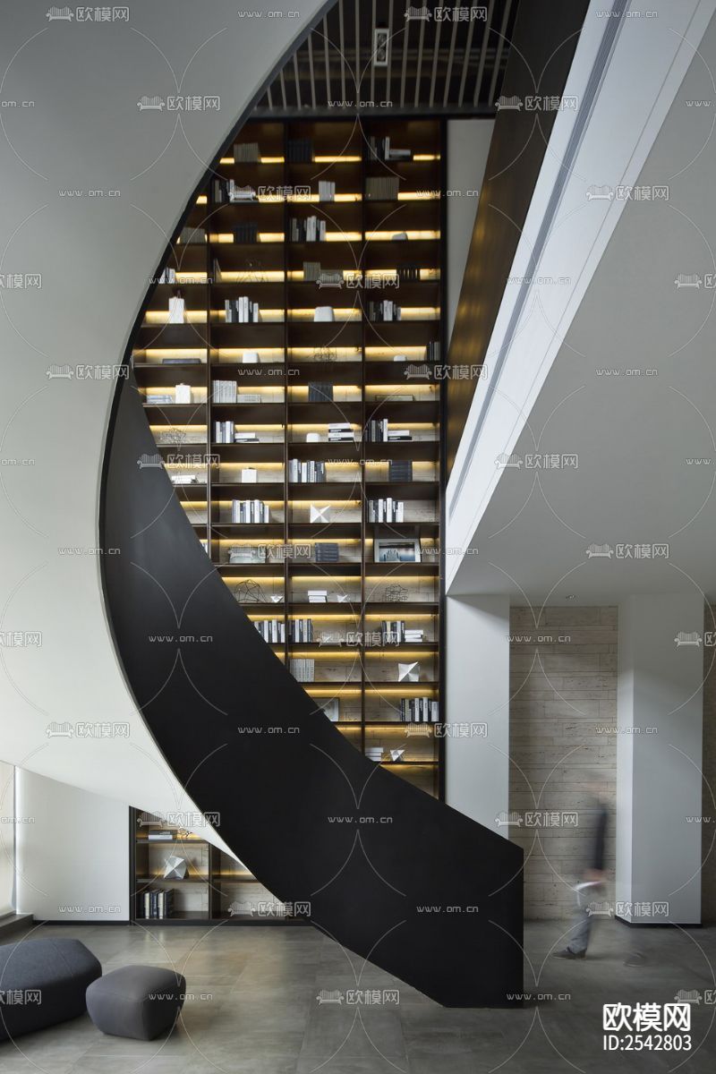 办公室cad施工图下载（渲染图2）