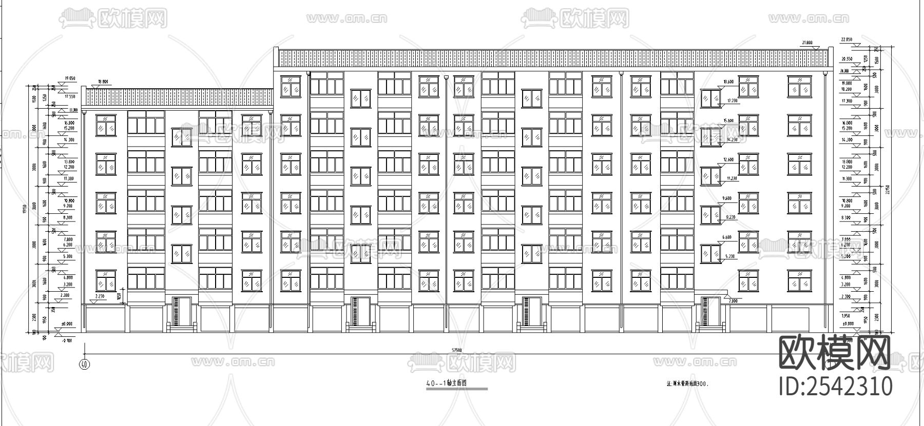 小区平层cad平面布置图下载（渲染图1）