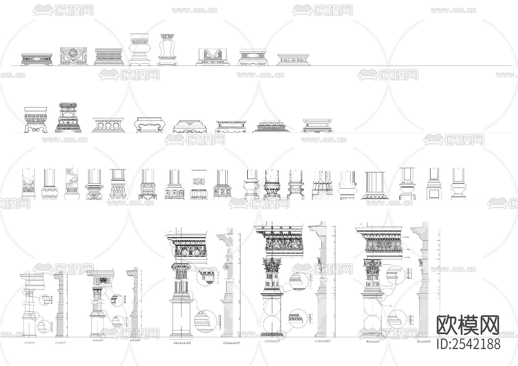 柱子cad大样图下载（渲染图3）