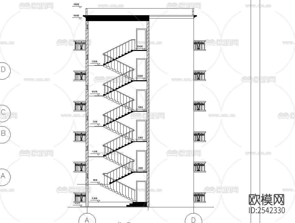水院教师公寓建筑设计cad施工图下载（渲染图3）