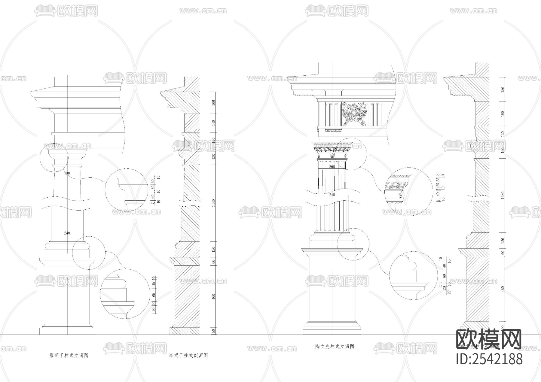 柱子cad大样图下载（渲染图1）