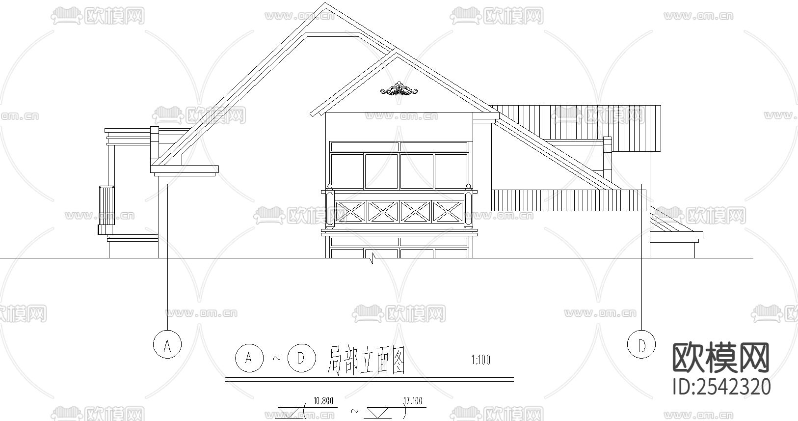 小区平层cad平面布置图下载（渲染图4）