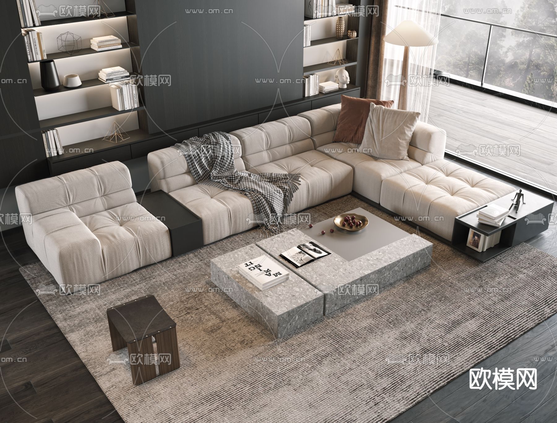 现代组合沙发3d模型下载