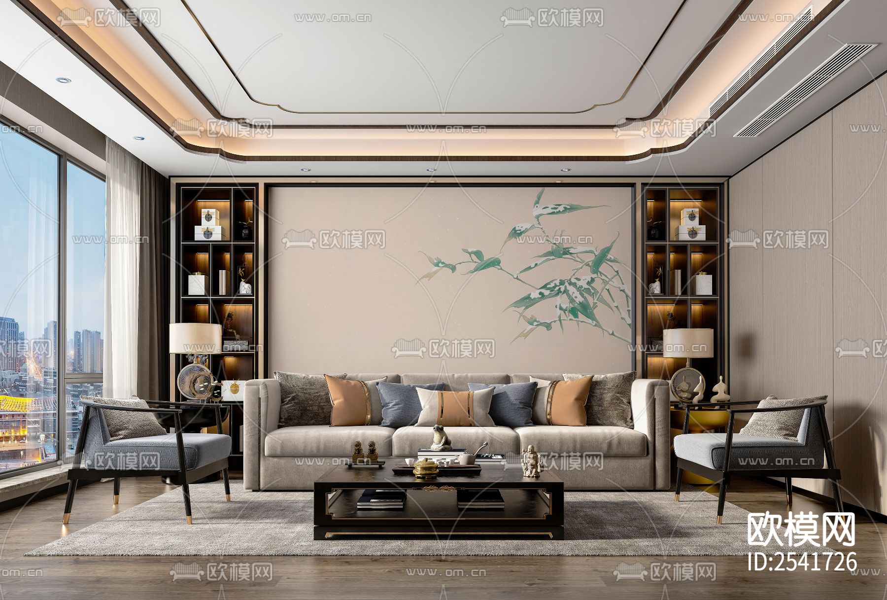 新中式 竹子 雪竹 壁纸下载（渲染图8）