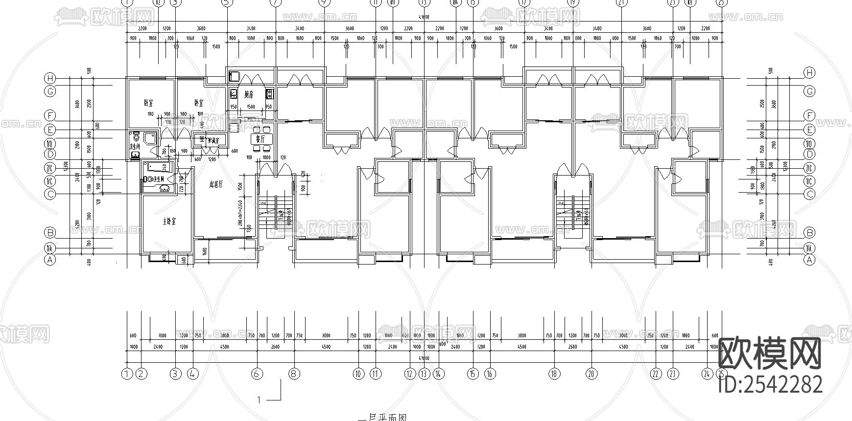 碧海花园住宅楼cad施工图下载（渲染图2）