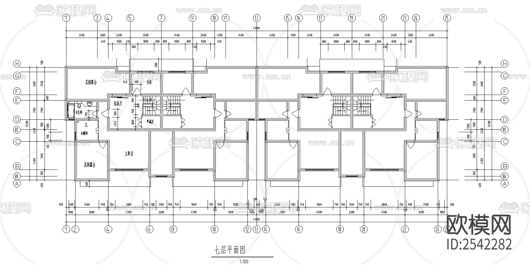 碧海花园住宅楼cad施工图下载（渲染图1）