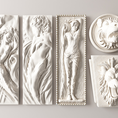  欧式浮雕 古典浮雕 女士浮雕 狮子浮雕su模型 