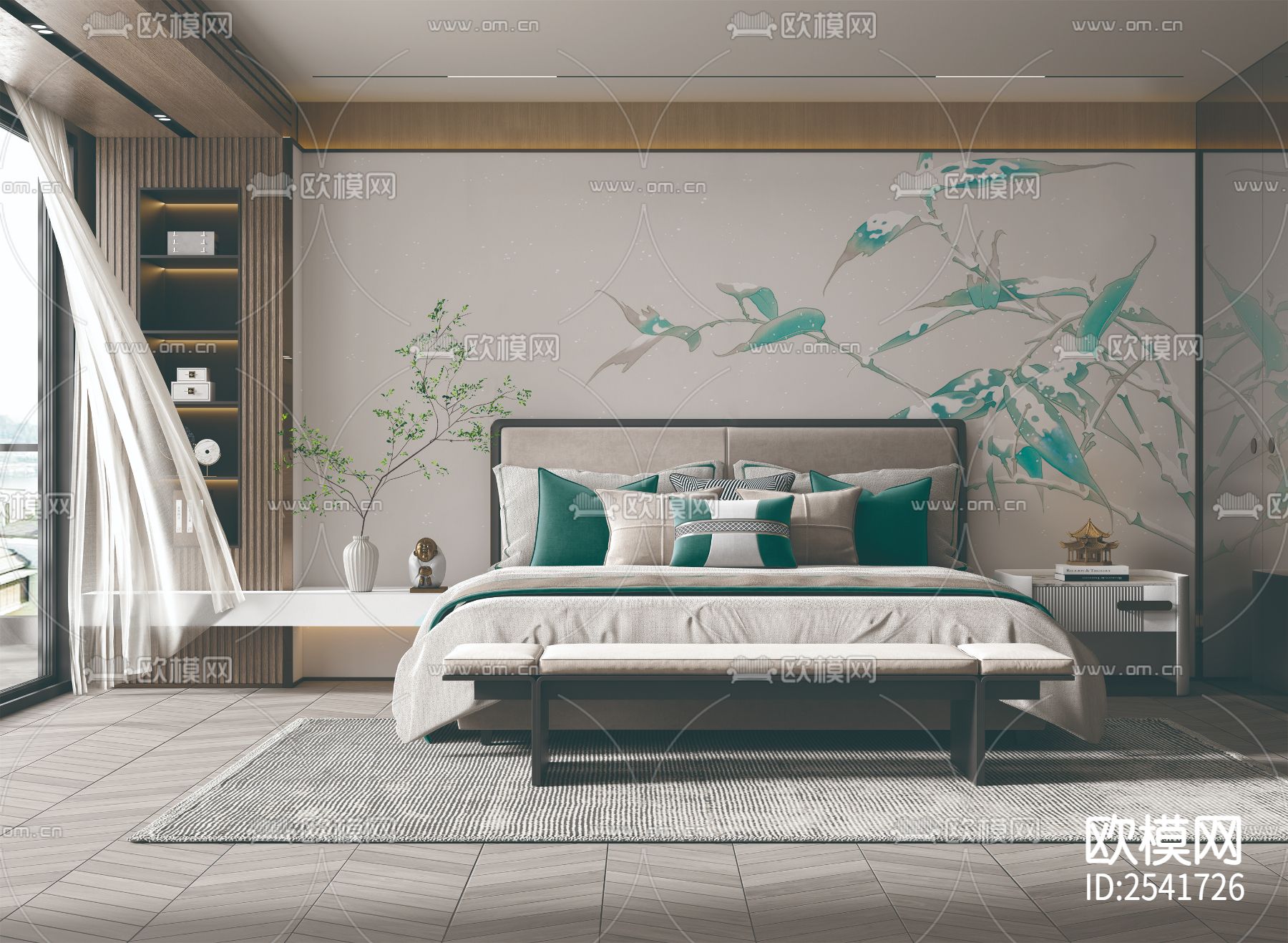 新中式 竹子 雪竹 壁纸下载（渲染图7）