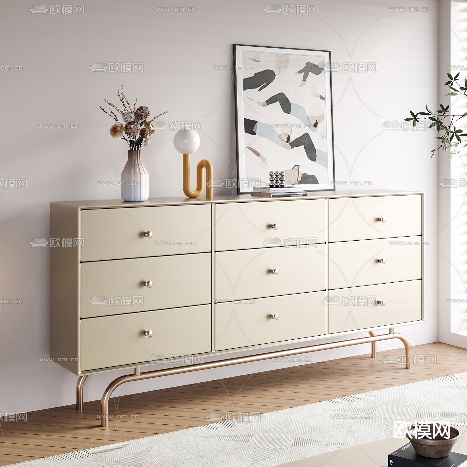 玄关柜 端景柜 边柜斗柜3d模型下载