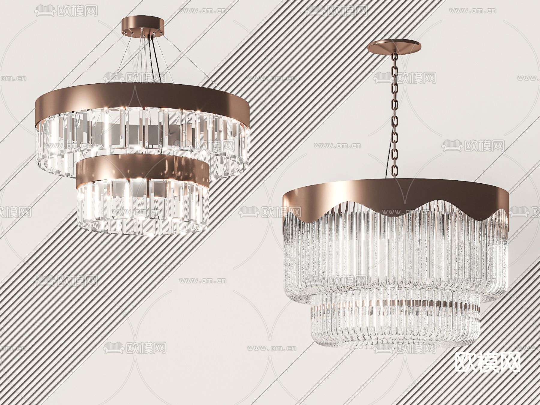 水晶吊灯 大堂吊灯3d模型下载