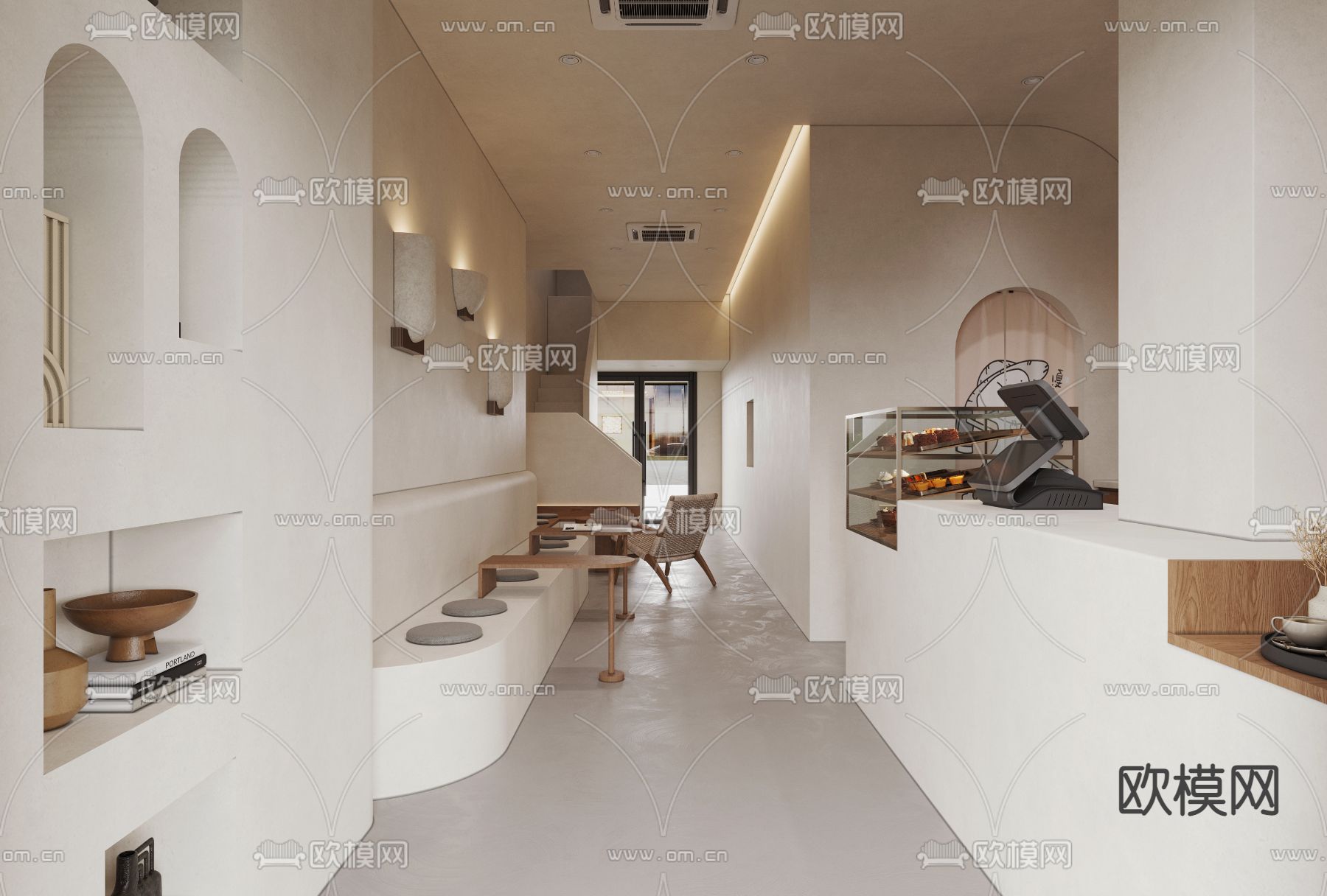 侘寂咖啡店 甜品店3d模型