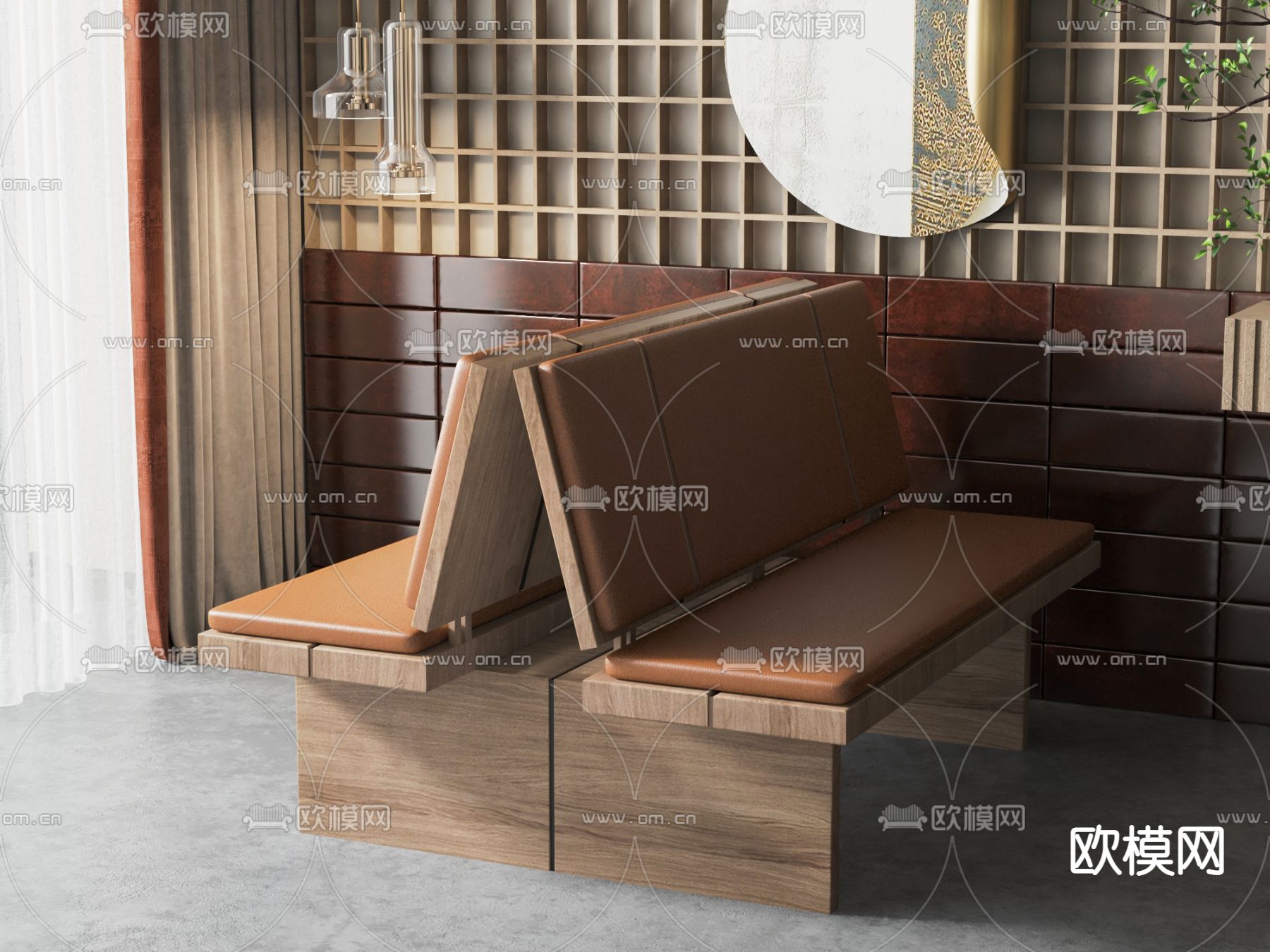 卡座沙发3d模型下载