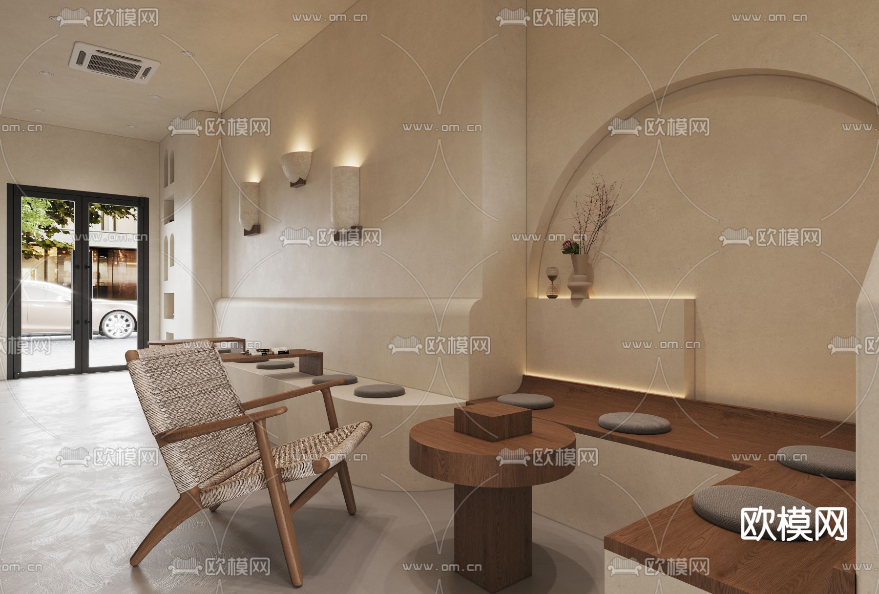 侘寂咖啡店 甜品店3d模型