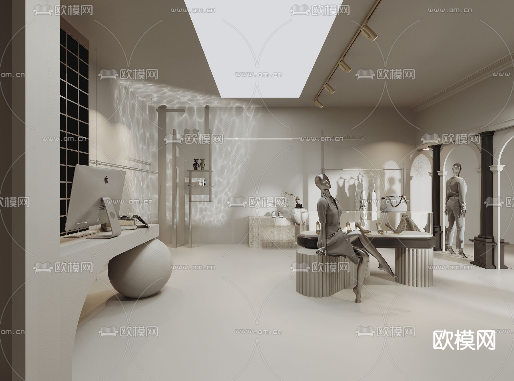 侘寂女装店 服装店3d模型下载_ID13051350_3dmax免费模型-欧模网