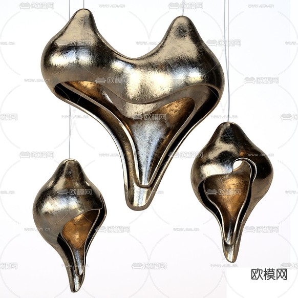 侘寂风吊灯3d模型下载(渲染图4)