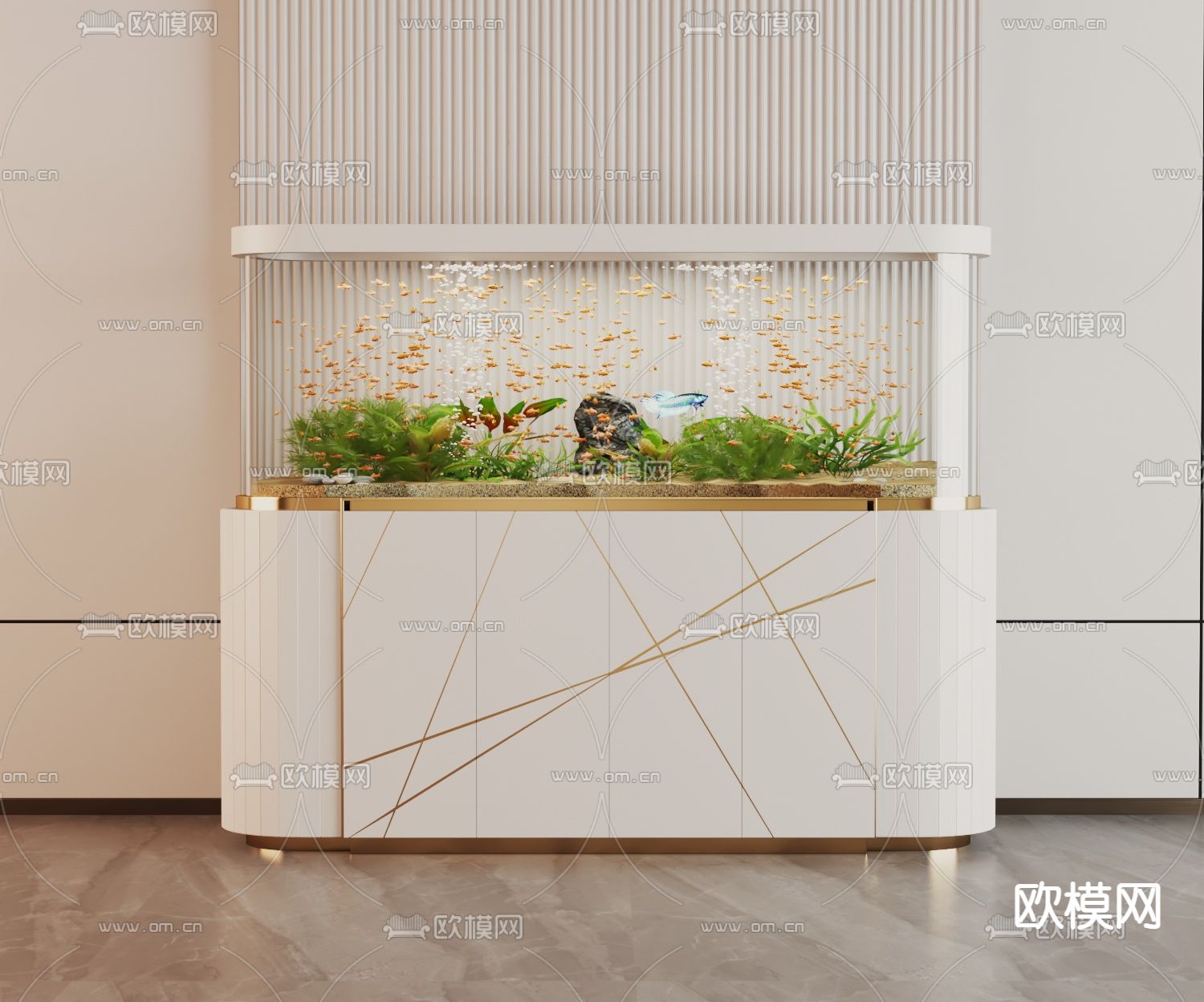 鱼缸 水族箱3d模型下载