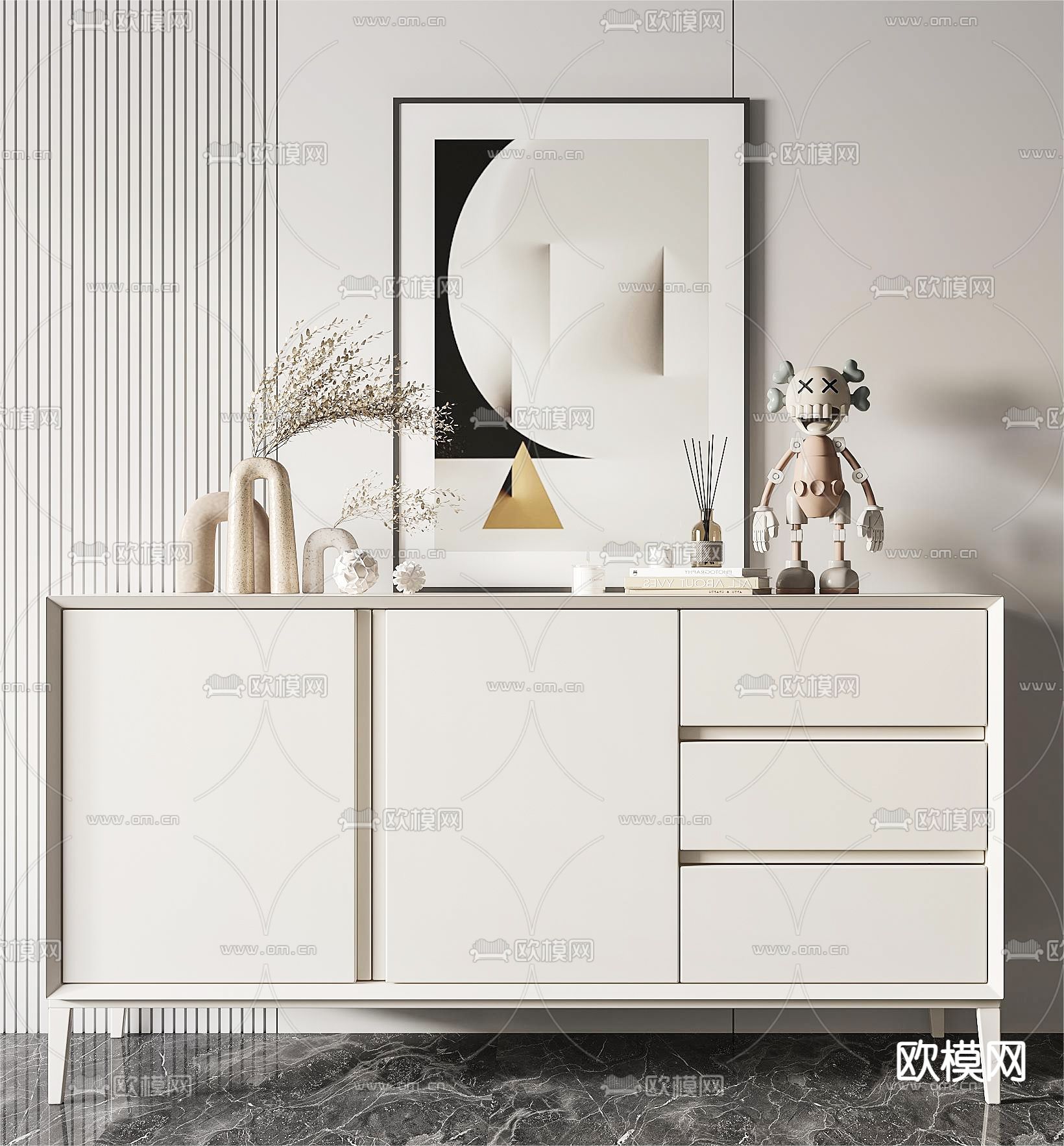 现代玄关柜 边柜 端景台3d模型下载