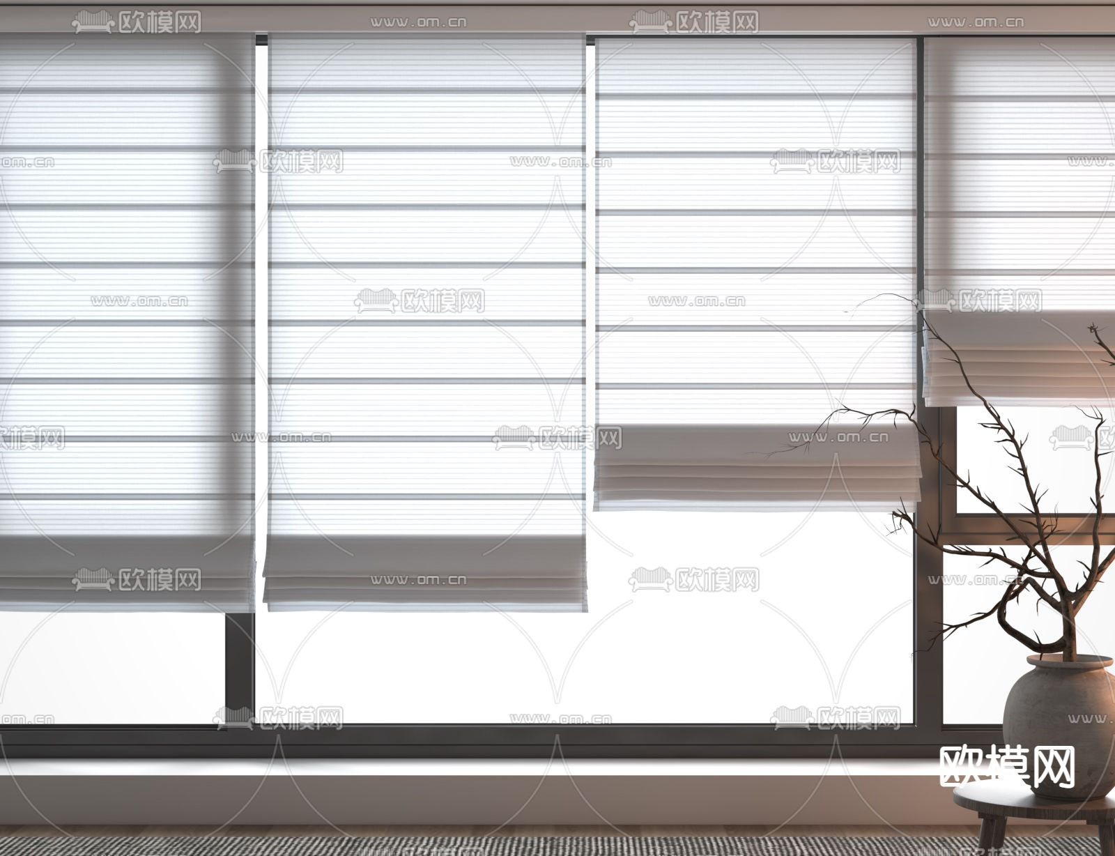 窗帘 卷帘 百叶窗帘3d模型下载