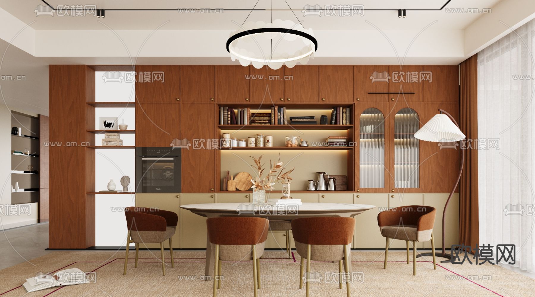 现代餐厅3d模型下载