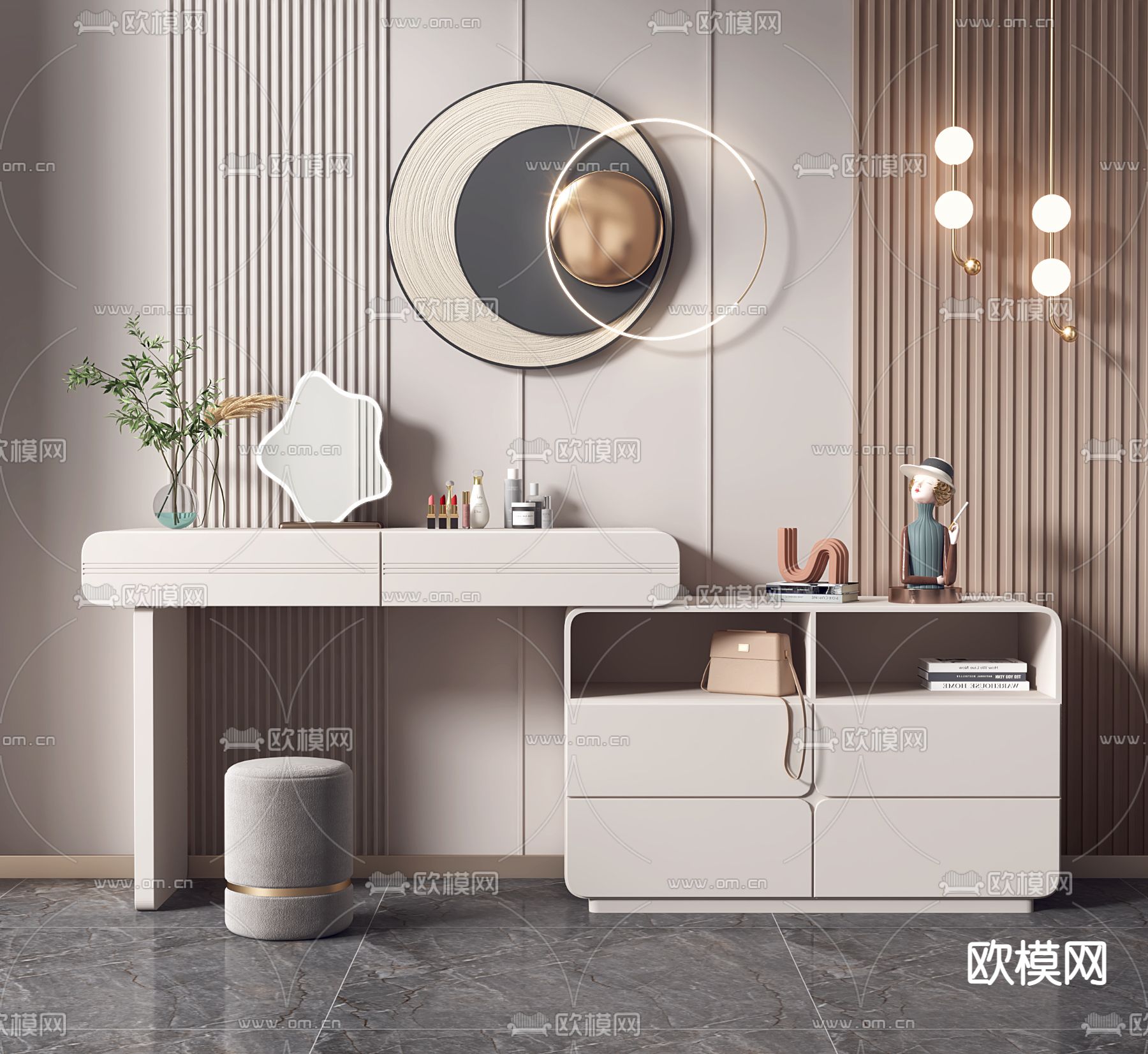 梳妆台3d模型下载