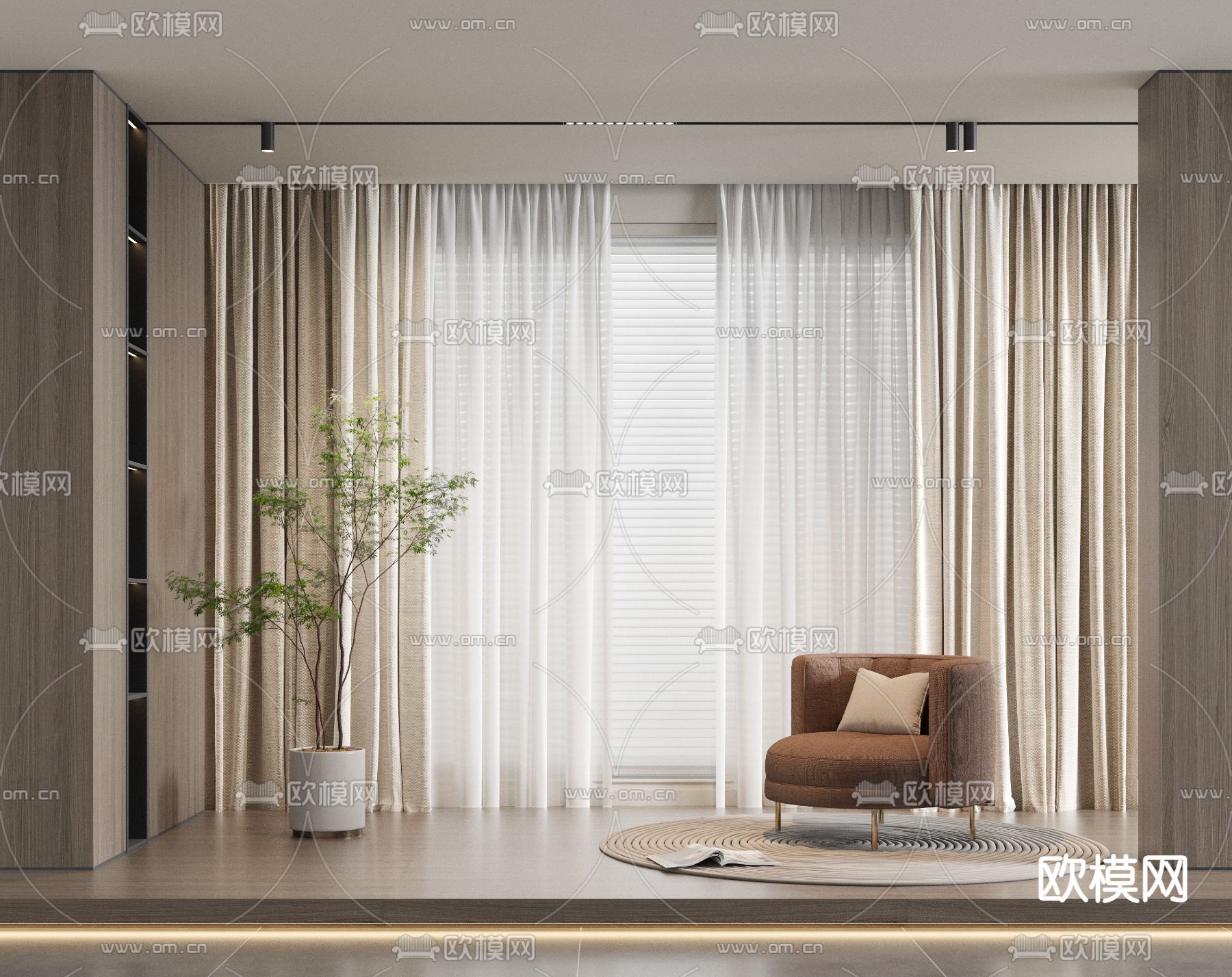 窗帘 纱窗3d模型下载