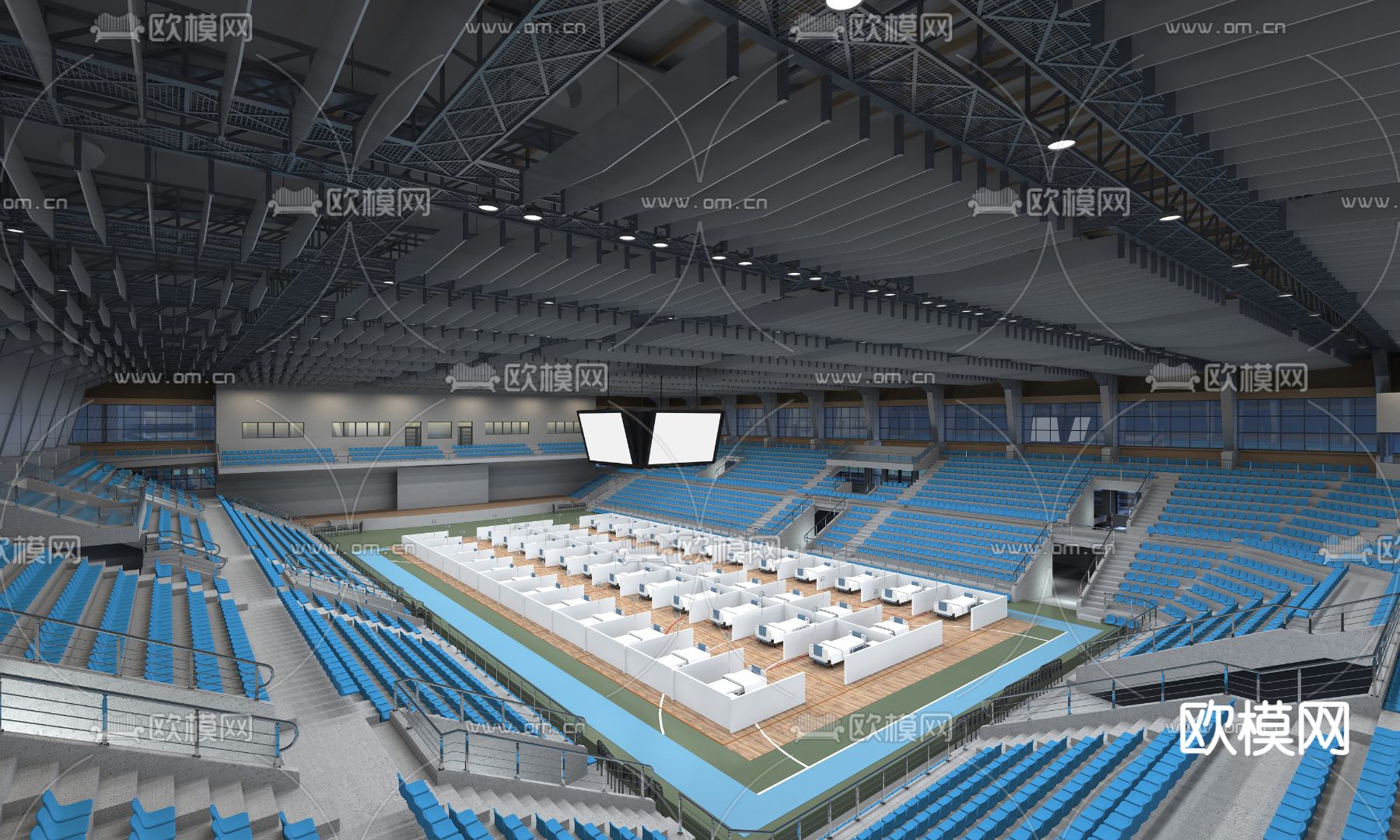 体育馆 方舱医院3d模型下载