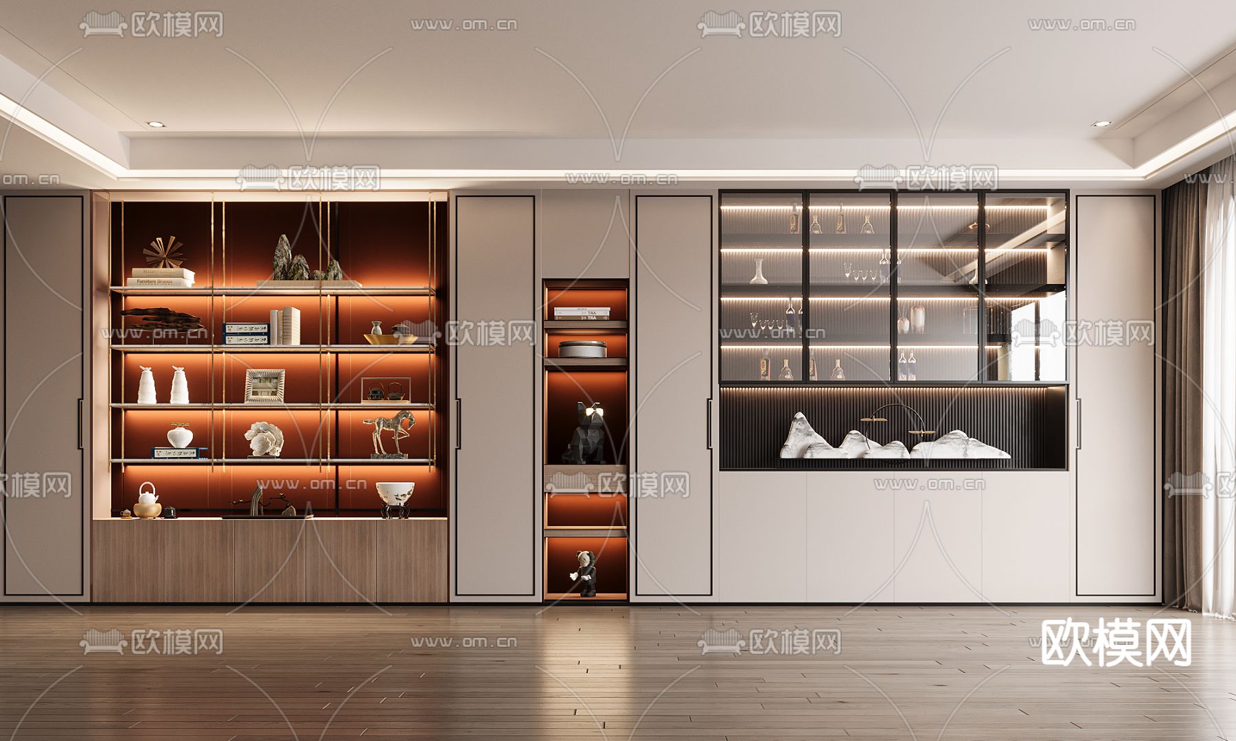 新中式酒柜 装饰柜3d模型下载