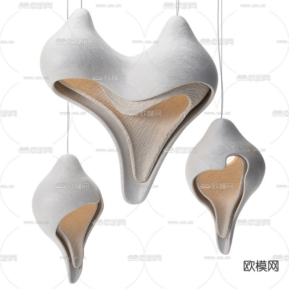 侘寂风吊灯3d模型下载(渲染图3)