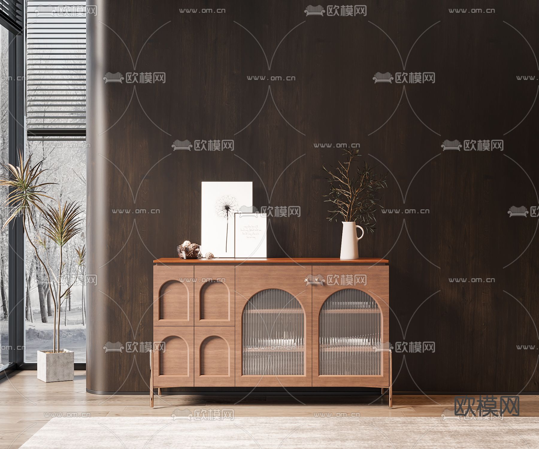 北欧餐边柜3d模型下载