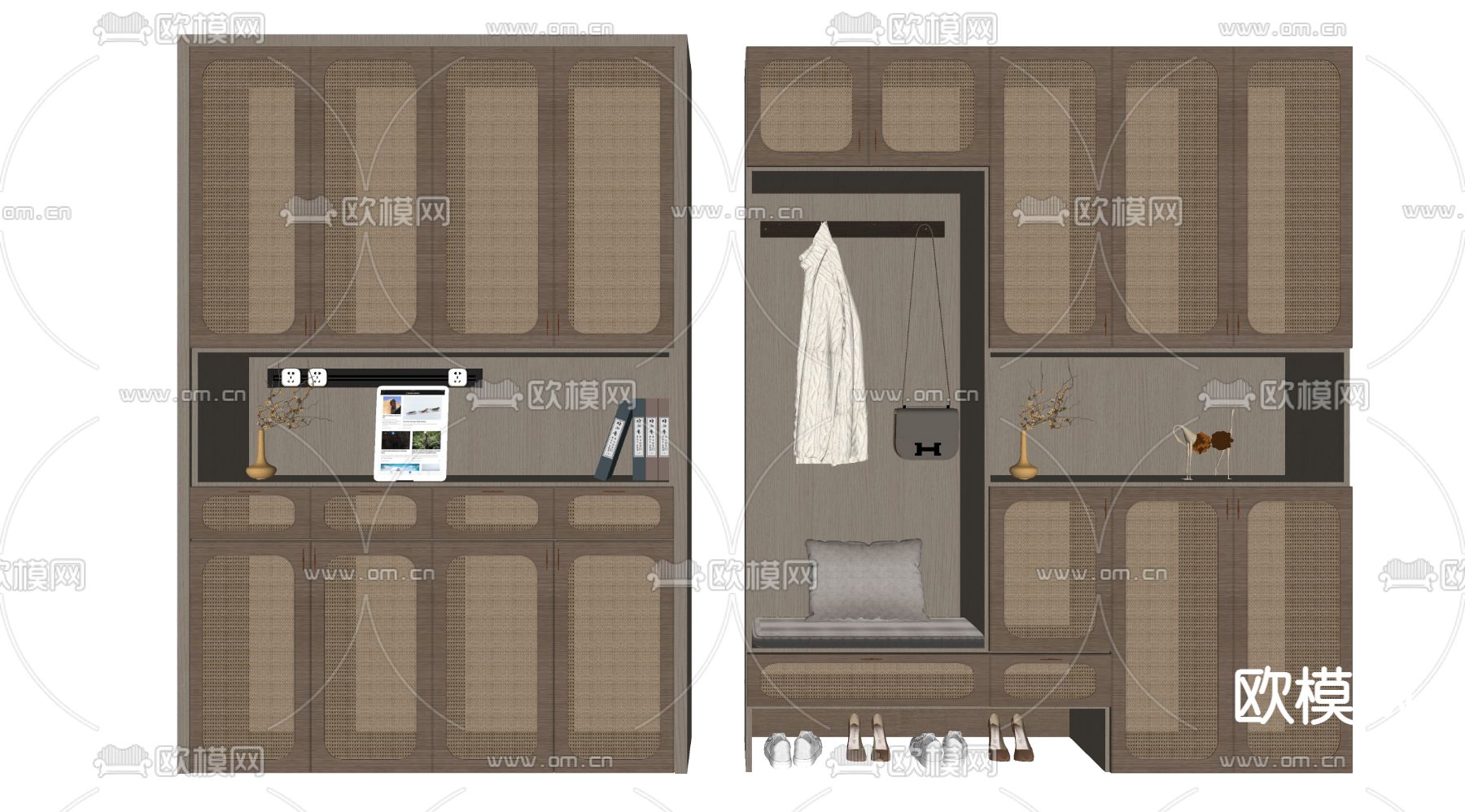 侘寂鞋柜su模型下载（渲染图2）