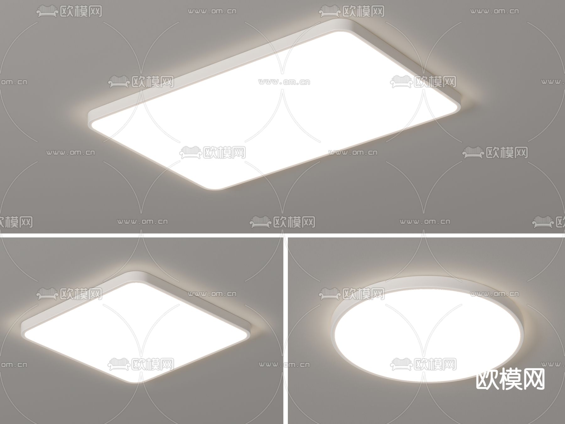 极简吸顶灯3d模型下载