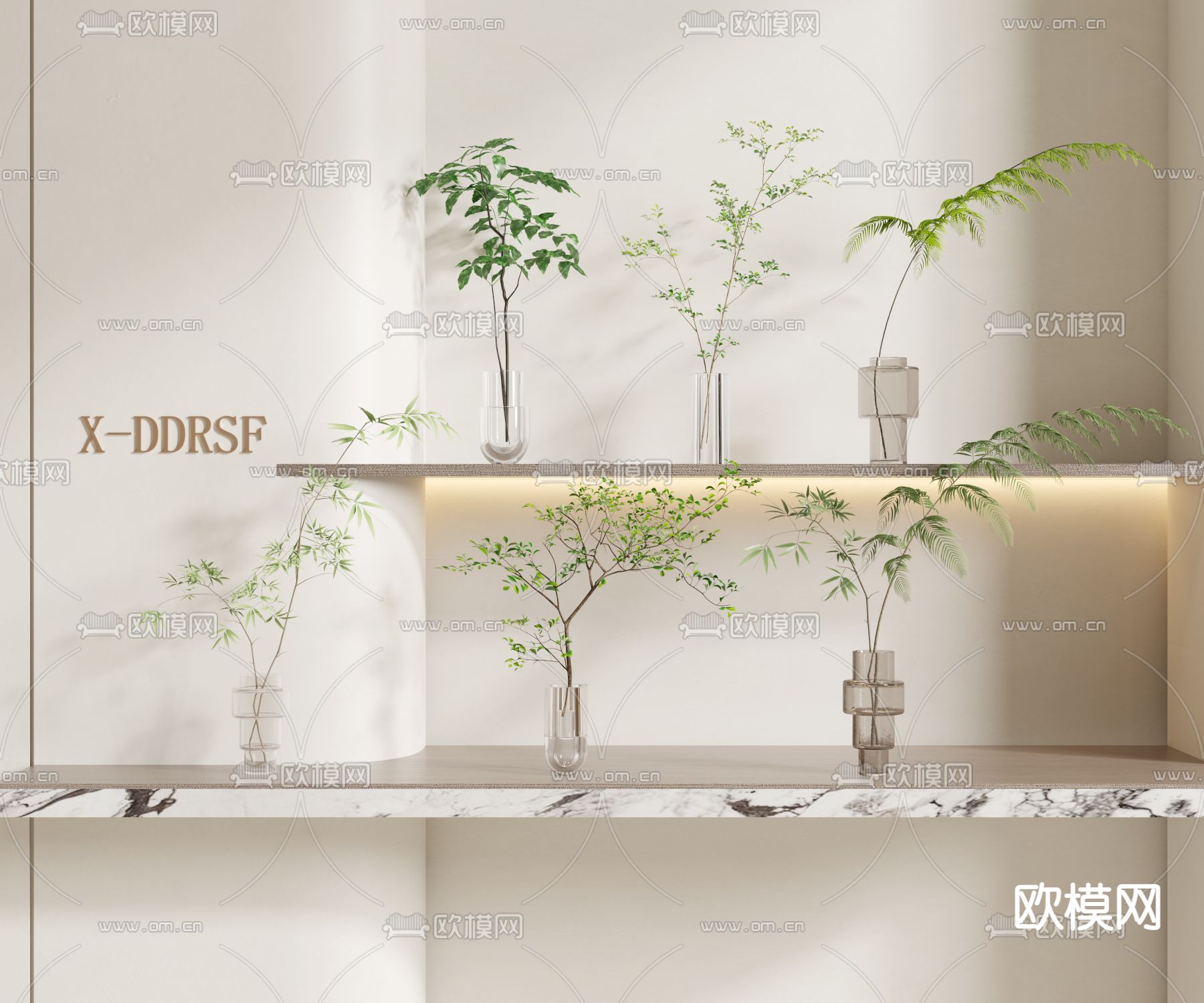 水生植物 花瓶 插花3d模型下载_ID13055114_3dmax免费模型-欧模网