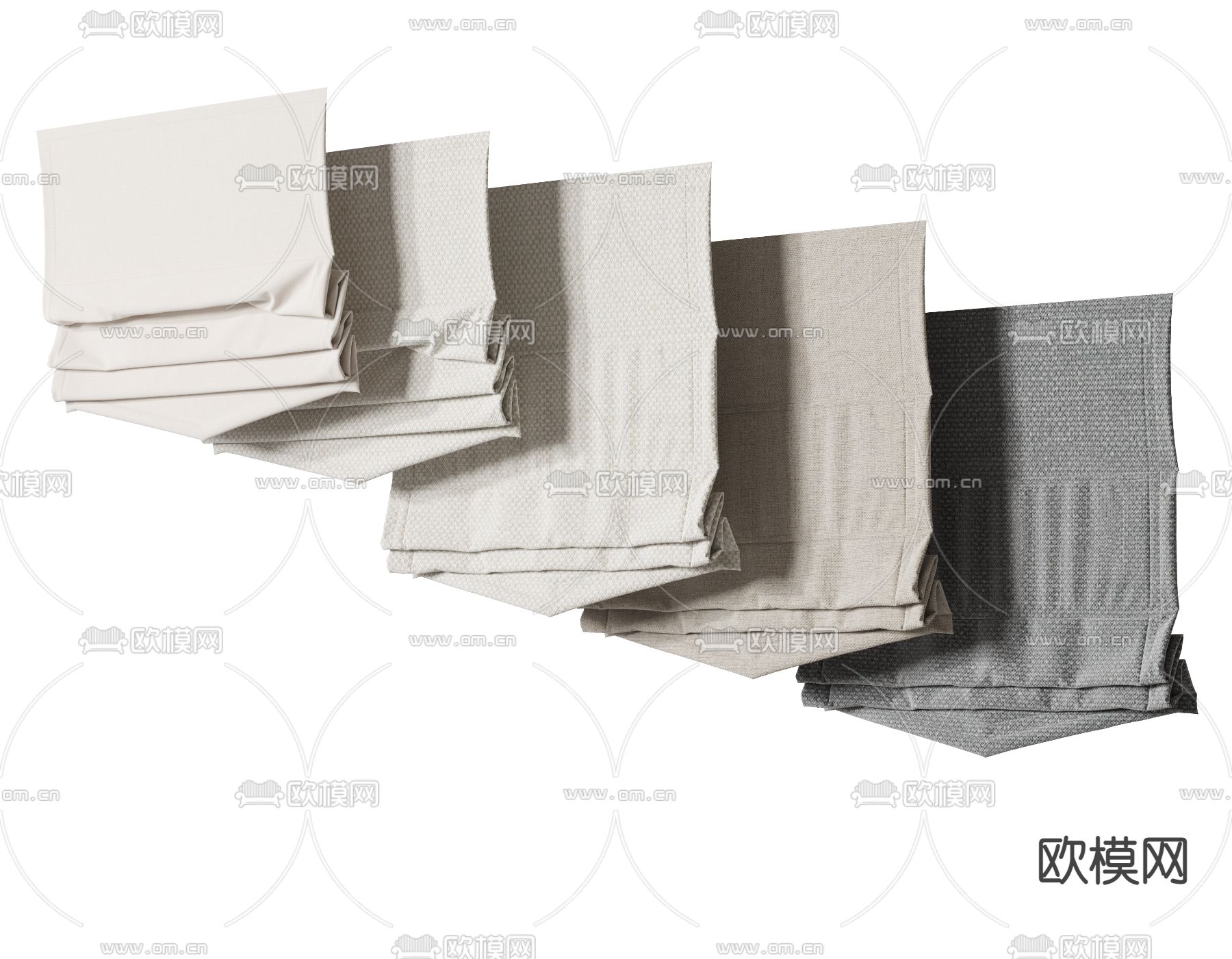 现代窗帘 卷帘 拉帘3d模型下载