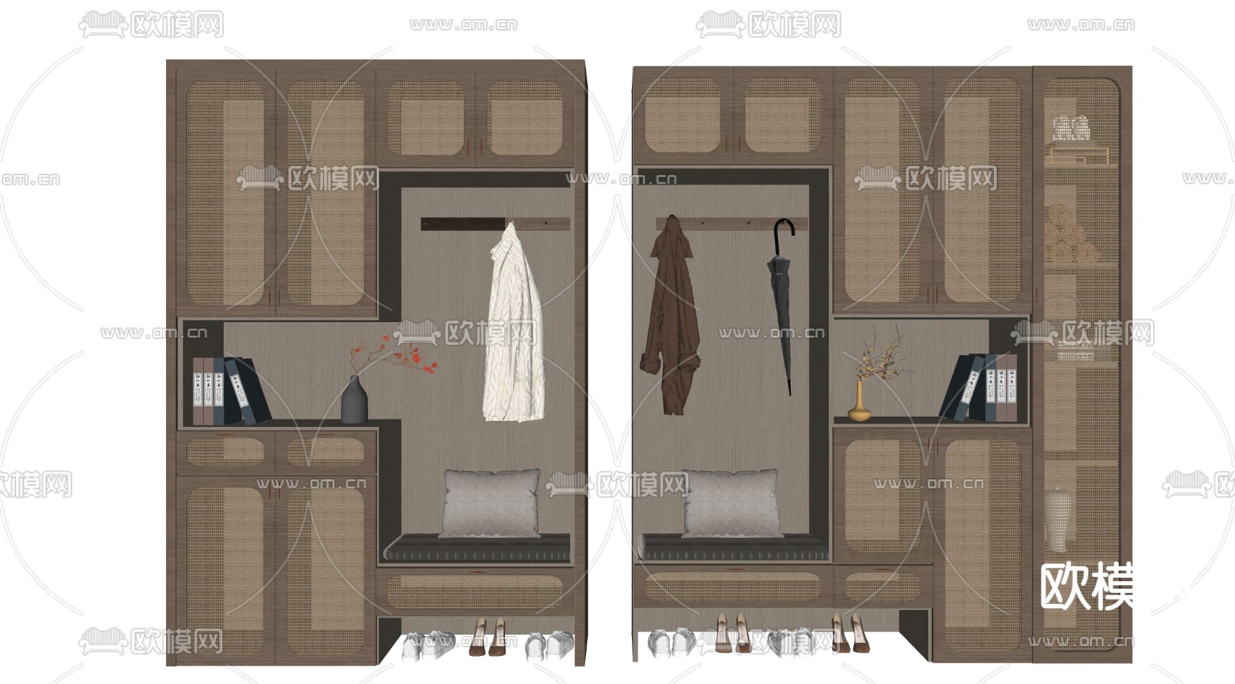 侘寂鞋柜su模型下载（渲染图2）