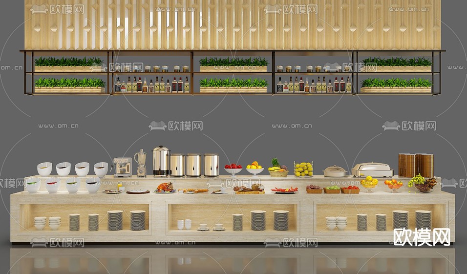 現(xiàn)代火鍋調(diào)料臺(tái)3d模型下載