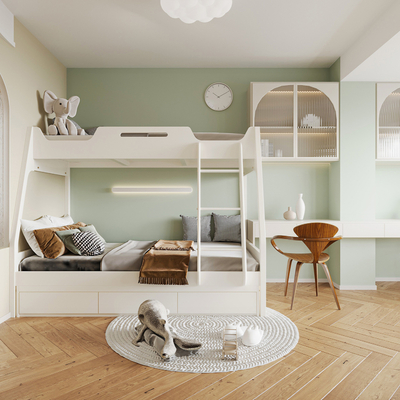  北欧儿童房 上下铺su模型 