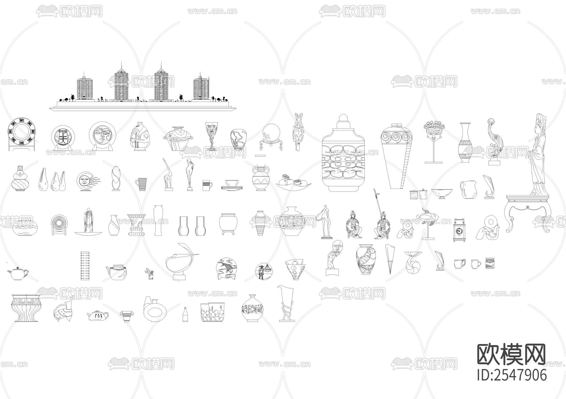 特别全的装饰画CAD图库下载（渲染图10）