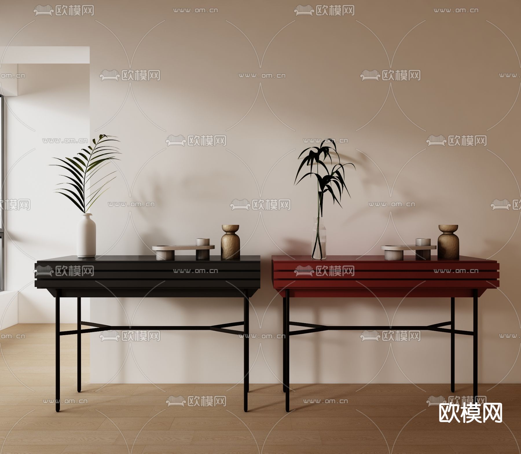 端景条案3d模型下载