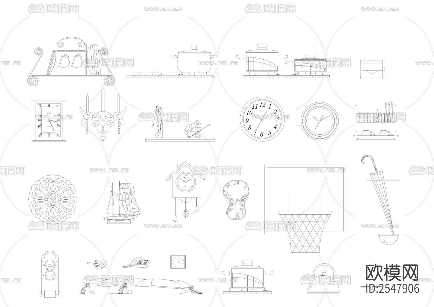 特别全的装饰画CAD图库下载（渲染图8）
