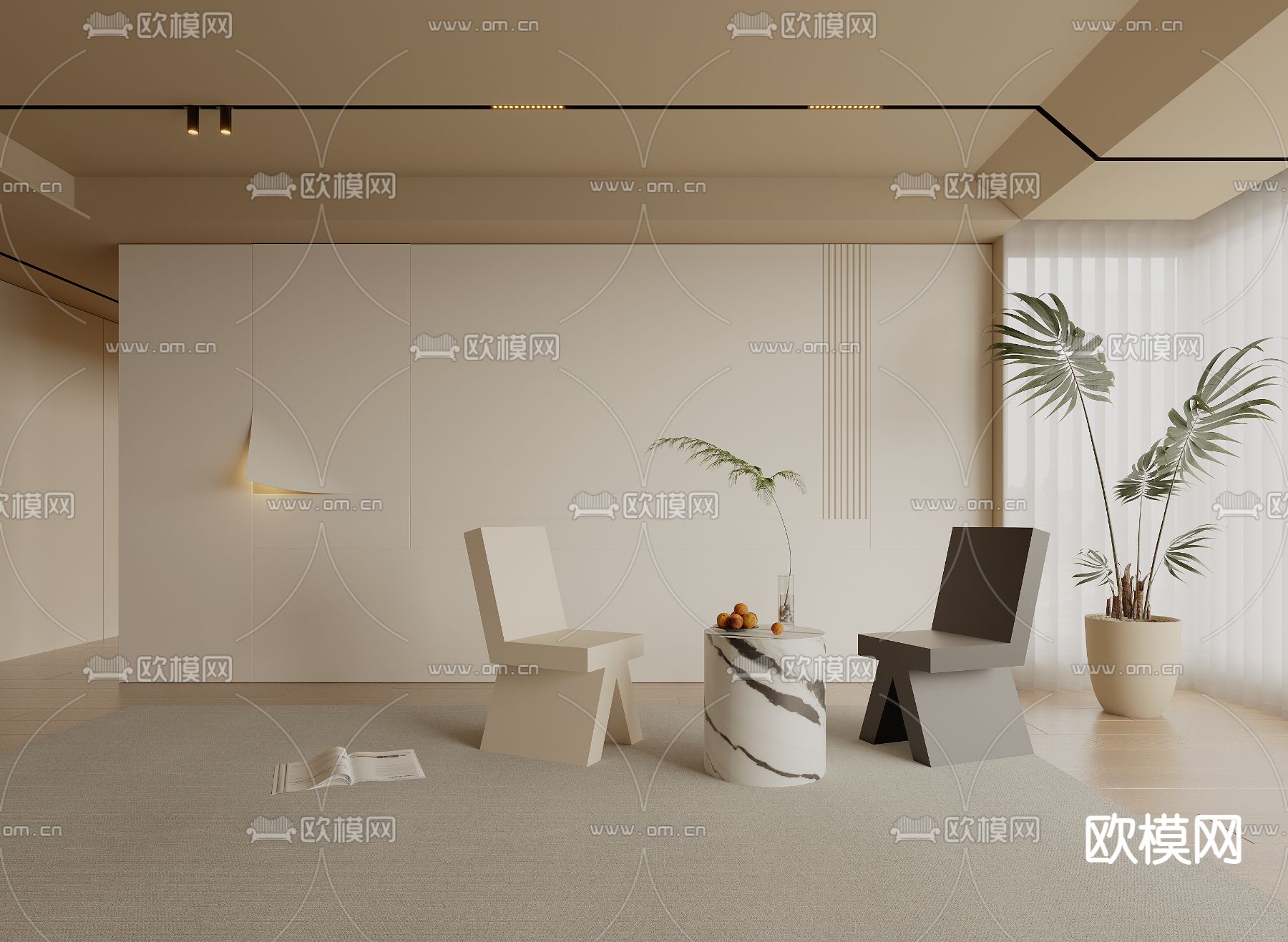 休闲桌椅3d模型下载