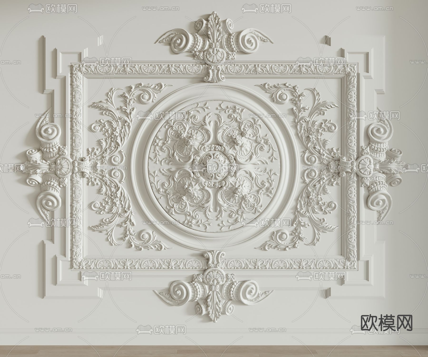 欧式天花 吊顶线条3d模型下载