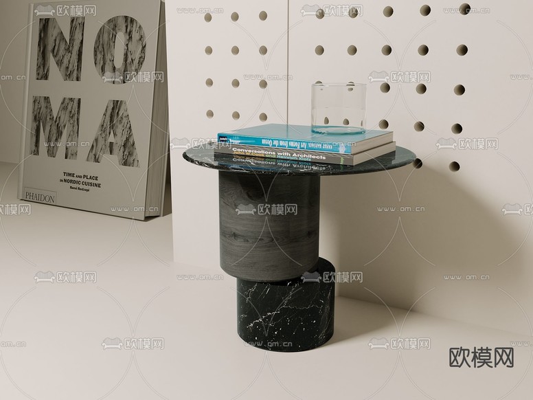 现代边几 圆几3d模型下载