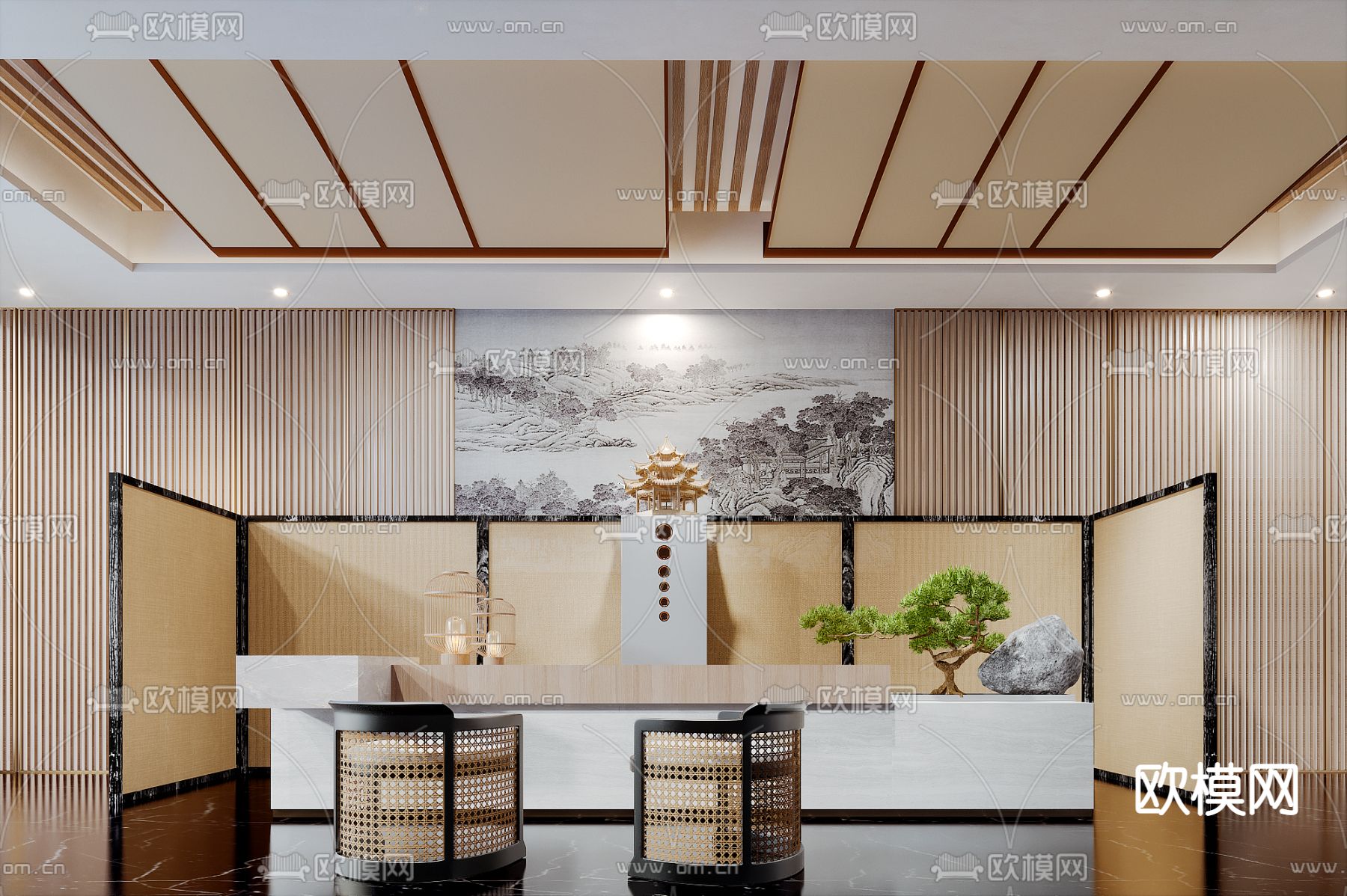 酒店服务台3d模型