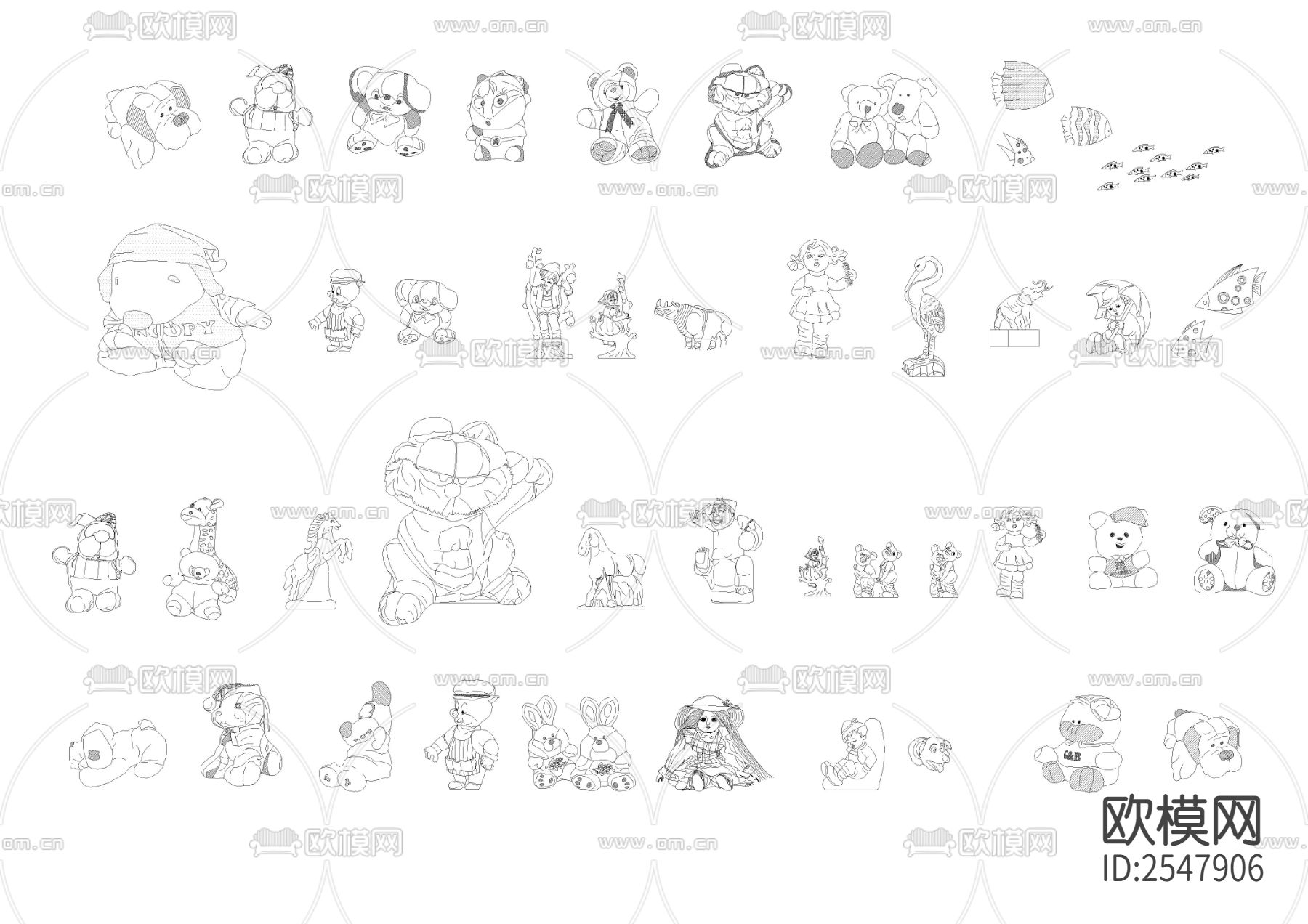 特别全的装饰画CAD图库下载（渲染图4）
