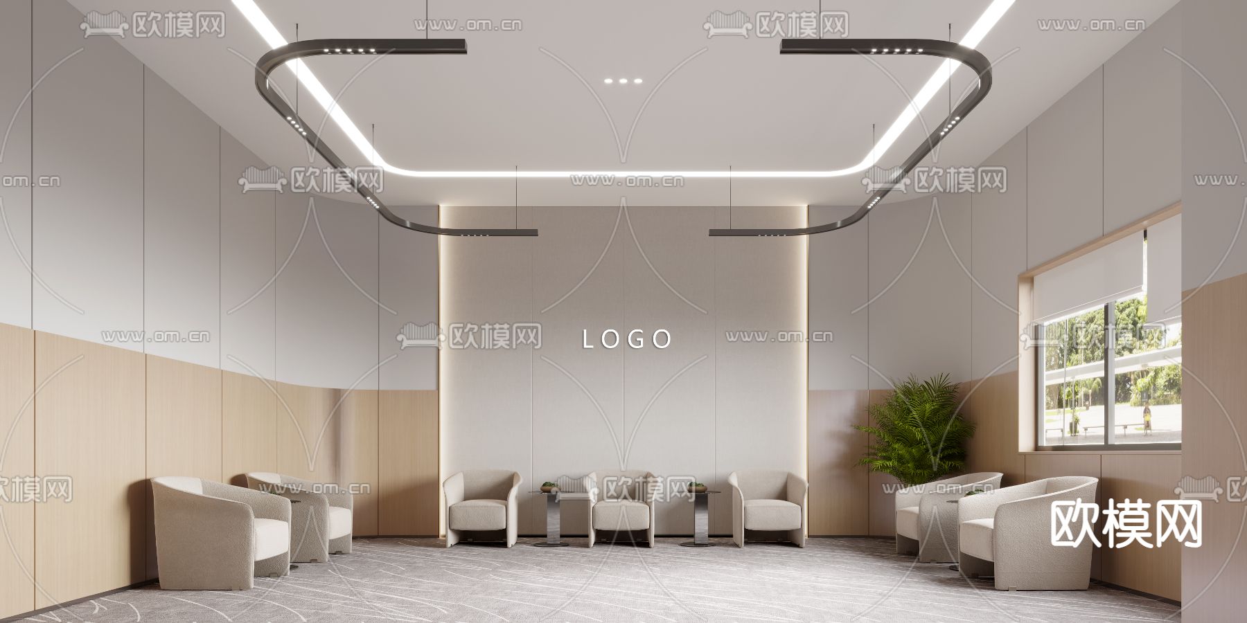 接待室 洽谈室3d模型下载