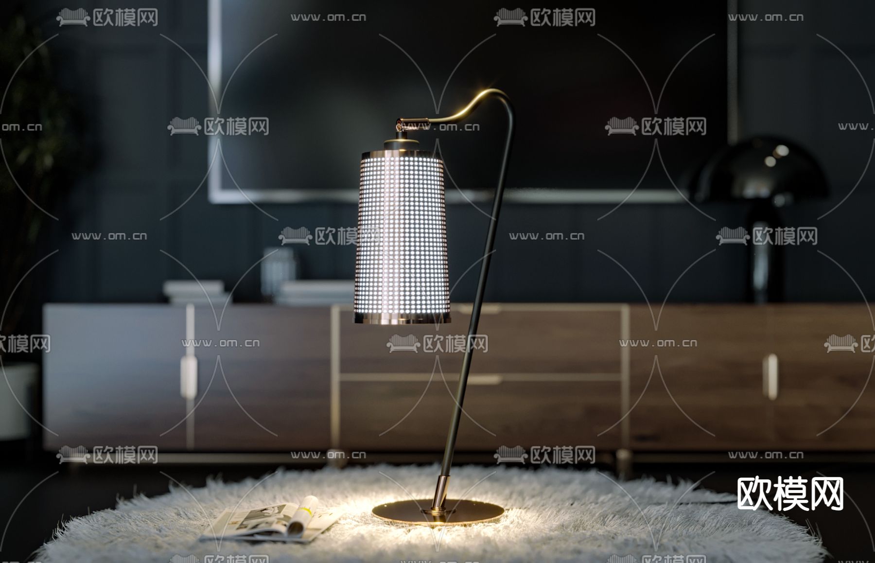 现代落地灯3d模型下载