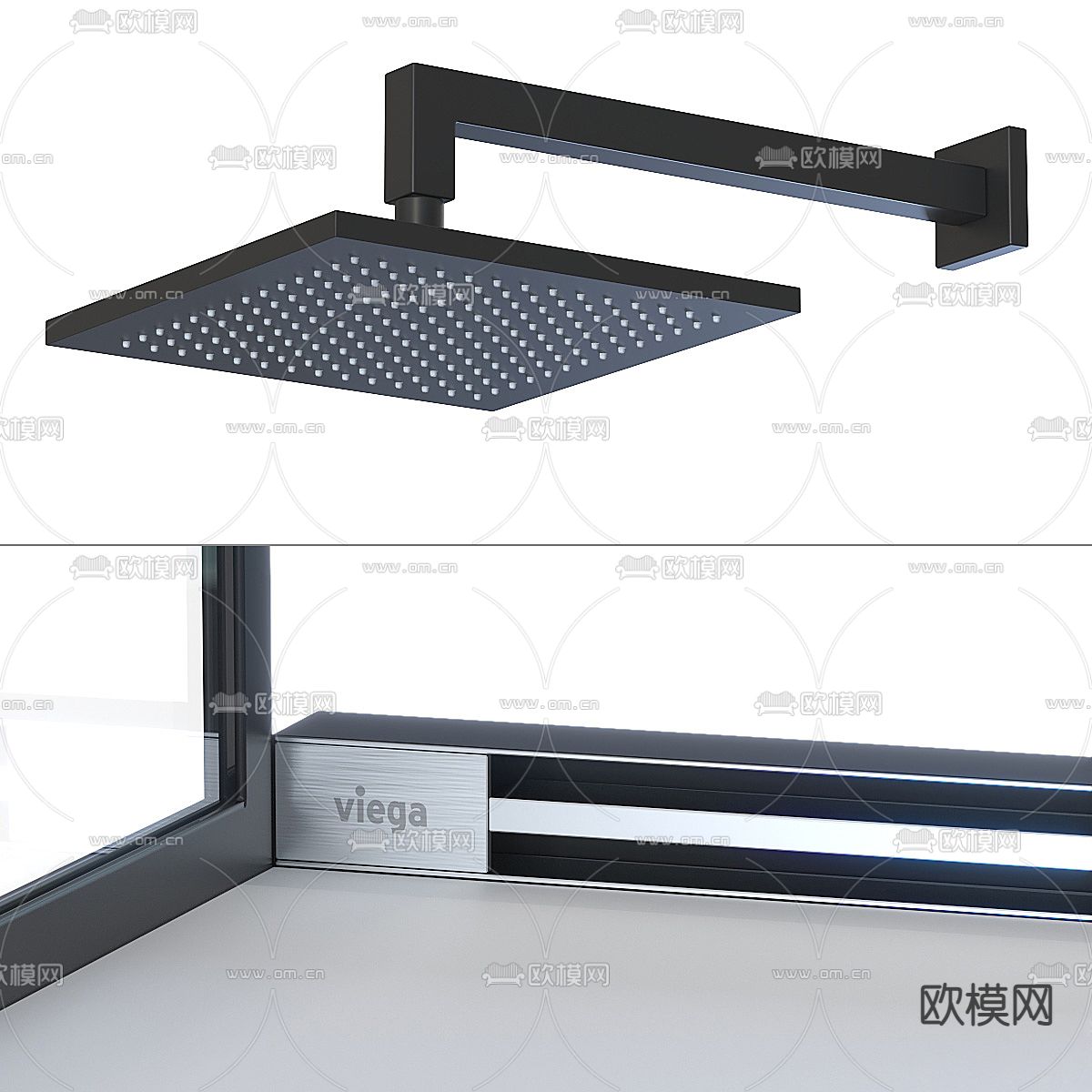 洗浴用品 淋浴房 浴室3d模型下载（渲染图2）