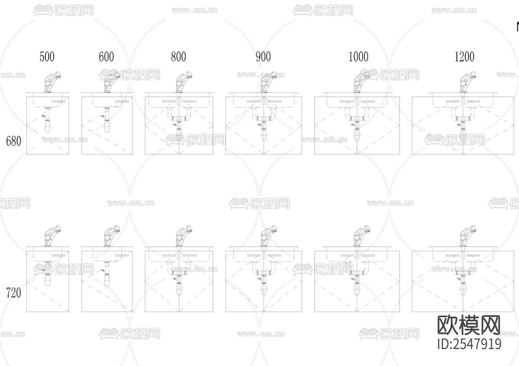 专业橱柜标准CAD图库下载（渲染图4）