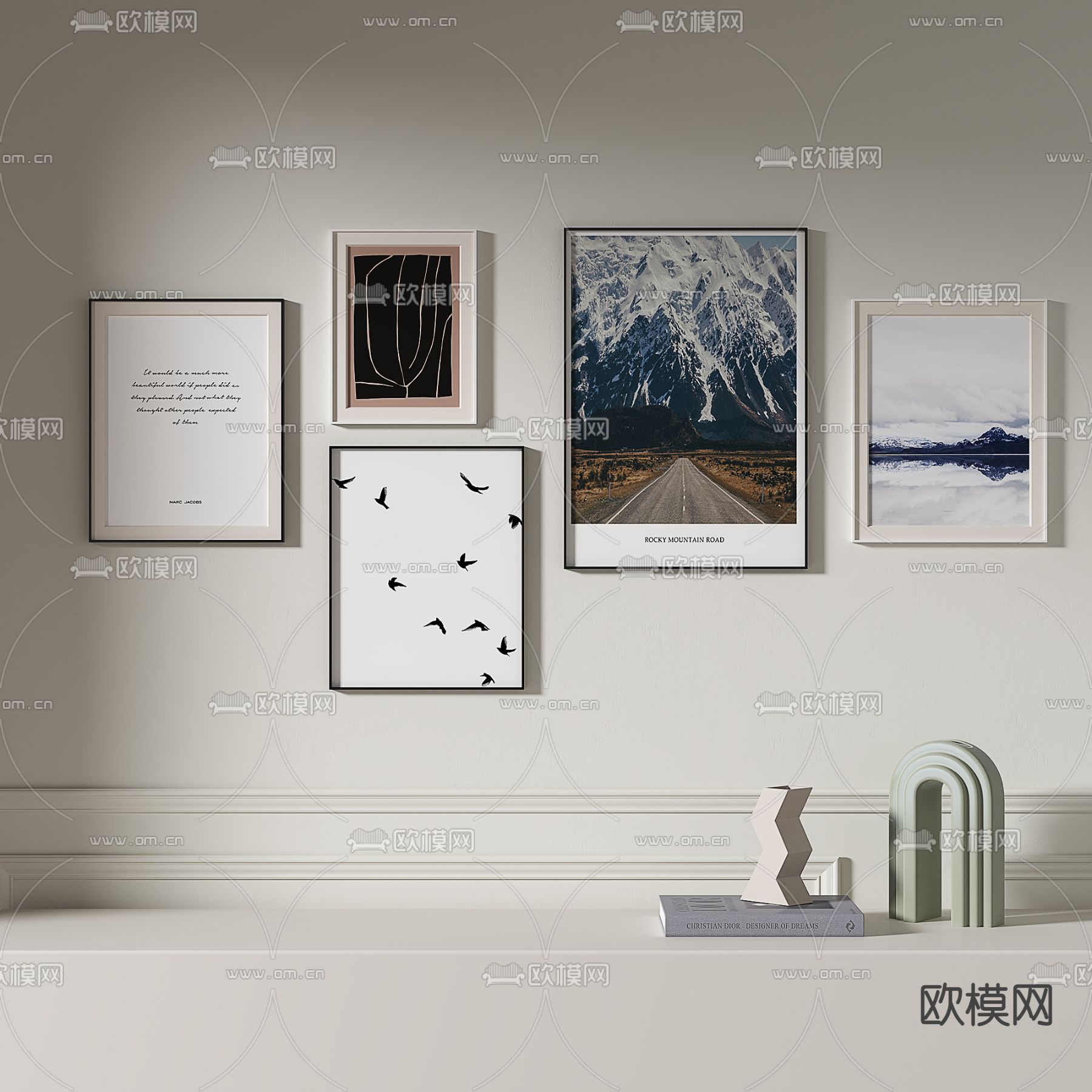 组合画 挂画 装饰画3d模型下载_ID13054199_3dmax免费模型-欧模网