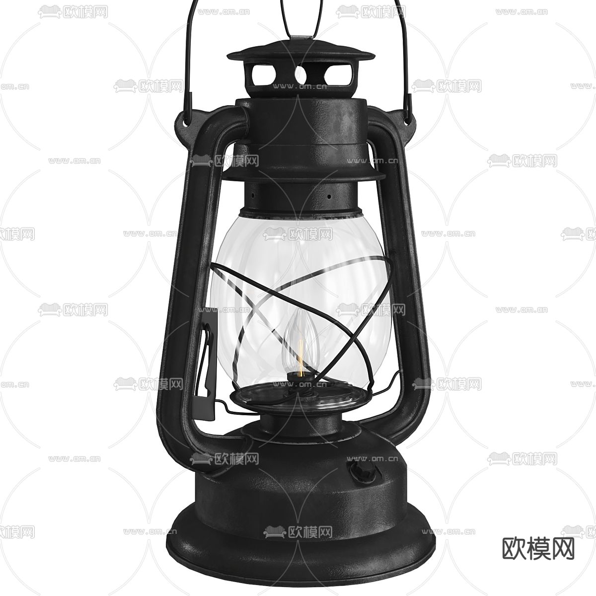 工业风马蹄灯 煤油灯3d模型下载（渲染图4）